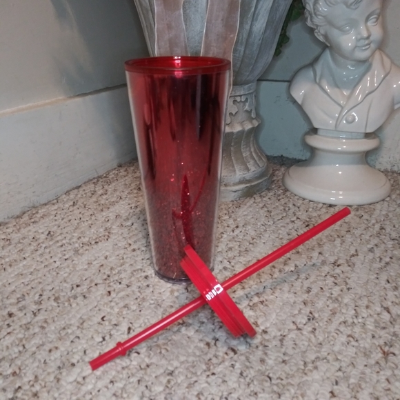 Starbucks Red Metallic With Sparkly Red Glitter 24 Ounce Holiday Venti Cold Cup - Picture 6 of 9